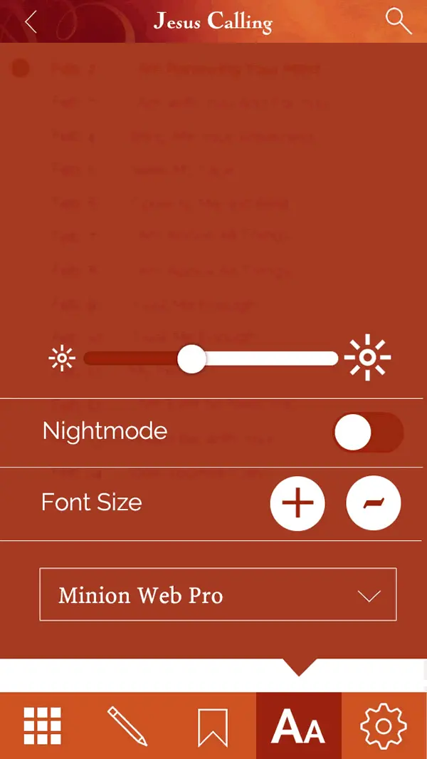 Jesus Calling app mode